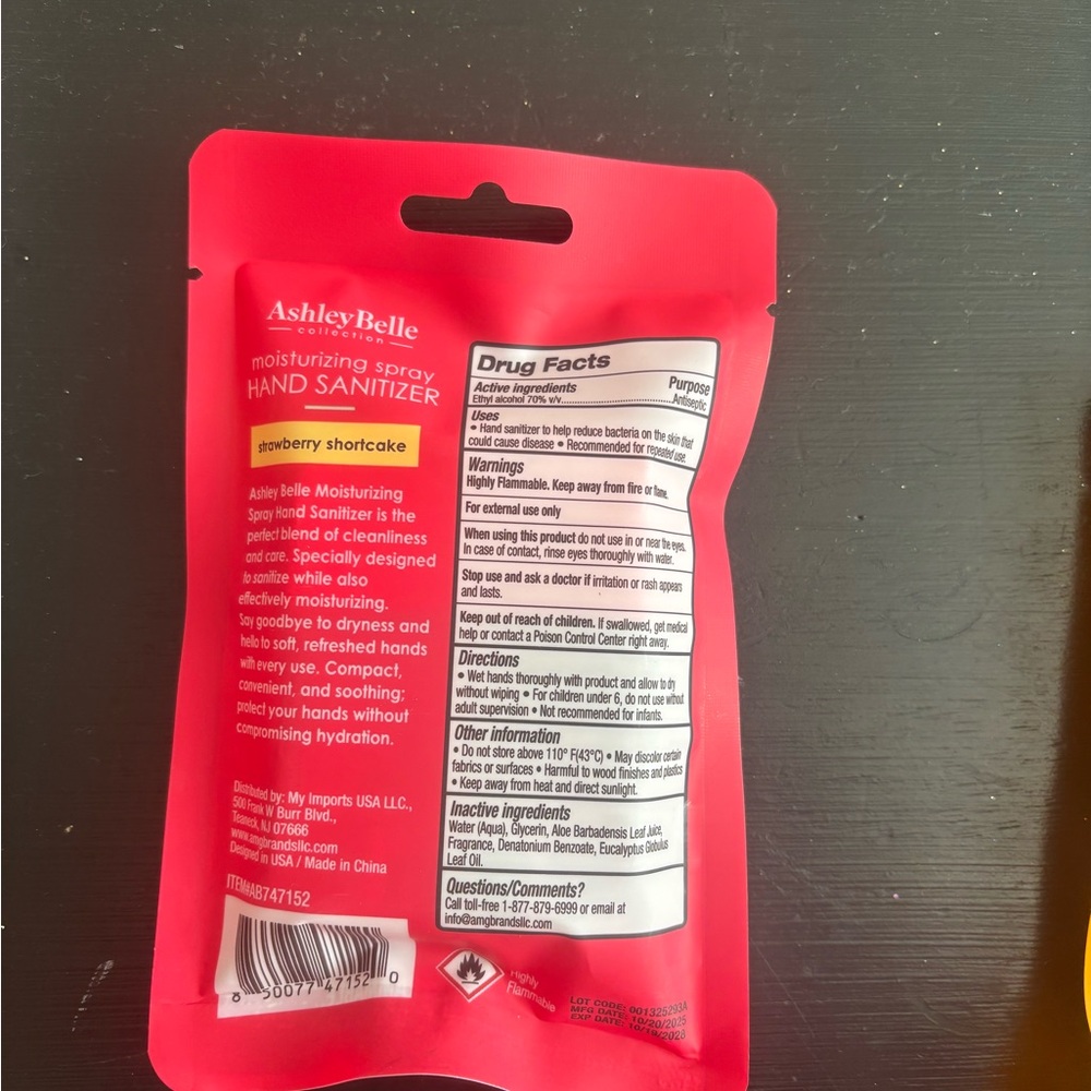 Ashley Belle Strawberry Shortcake Hand Sanitizer Spray - Picture 2 of 2